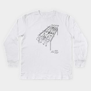 Football Game Table Vintage Patent Hand Drawing Kids Long Sleeve T-Shirt